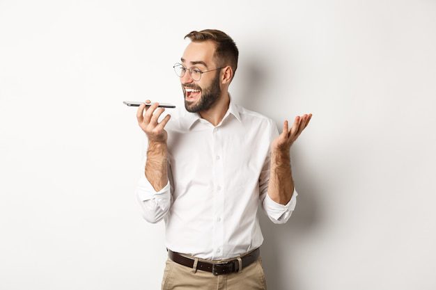 man happy with speech note software